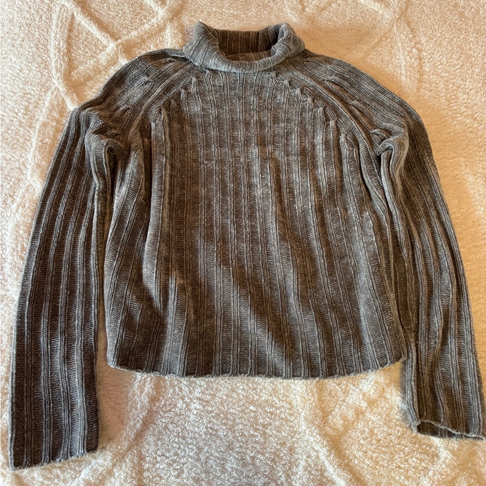 Girl’s Grey Turtleneck Sweater